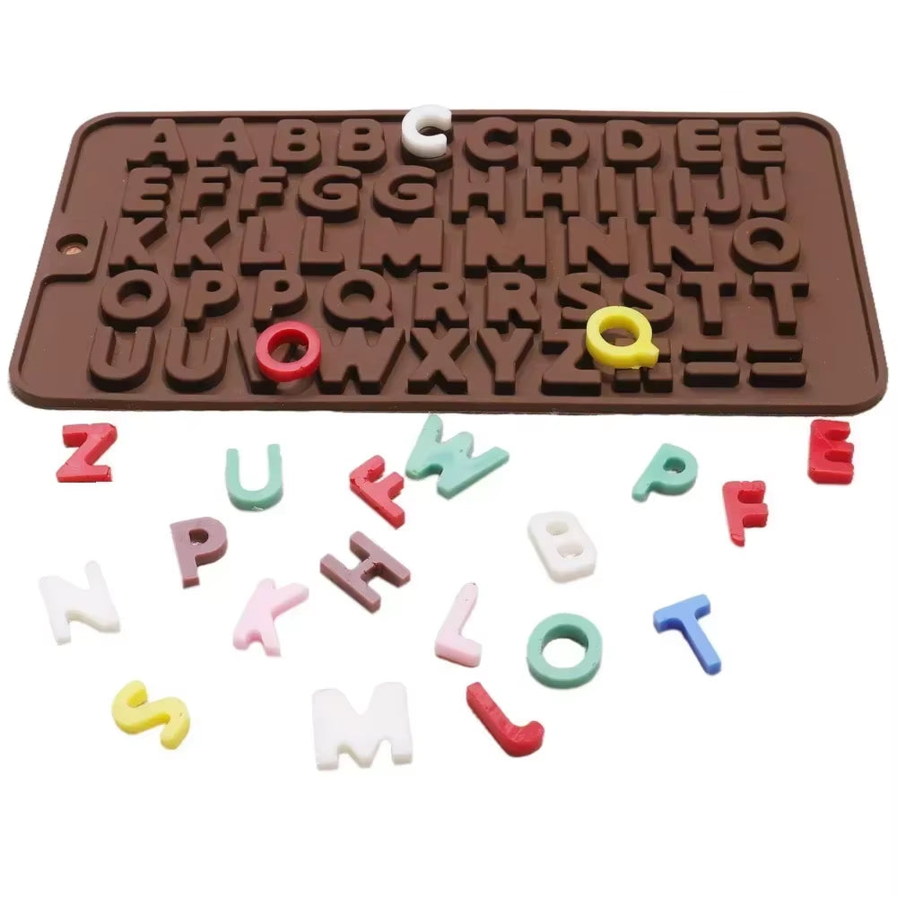 Silicone Mold Silicone Molds Pastry 26 Letters Reposteria Chocolate Numbers Cake Decoration Candy for You Jelly Home Appliance